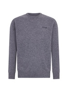 MC2 Saint Barth Man Crewneck Grey Sweater With St. Barth Embroidery