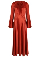 Veronica Beard Ezri Silk-blend Midi Dress Red