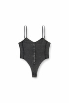 Diesel Thong bodysuit in marbled ribbed jersey - T-Shirts Womens in Grey