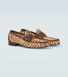 Valentino Garavani VLogo zebra-print calf hair loafers