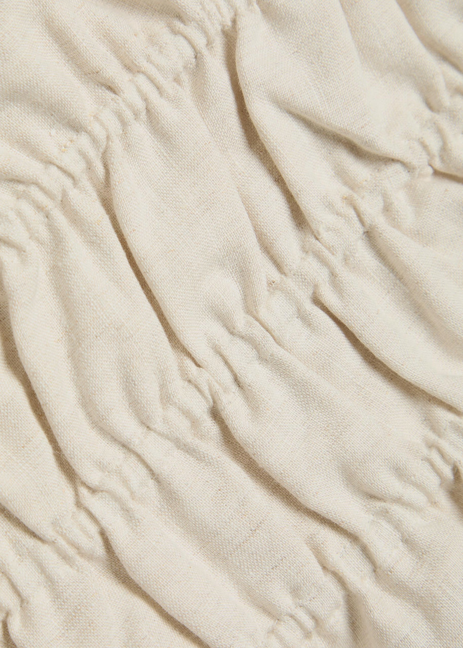 Staud Ayla Smocked Linen Tank top Beige