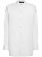 THEORY - Collarless Cotton Poplin Shirt