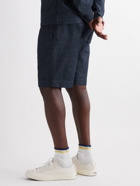 YMC - Jay Embroidered Organic Denim Drawstring Shorts - Blue