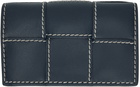 Bottega Veneta Navy Cassette Business Card Case Wallet