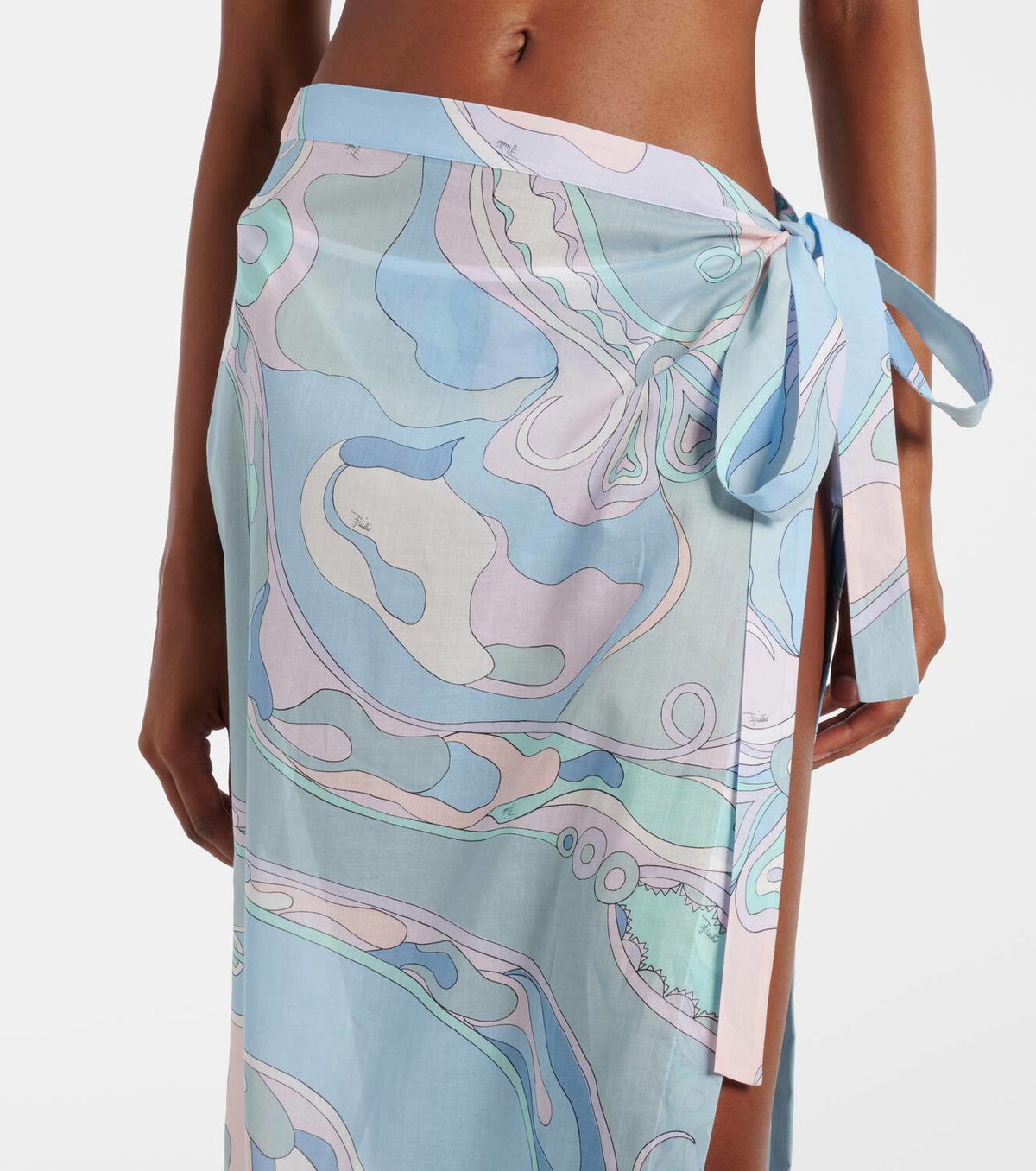 Pucci Printed cotton muslin beach cover-up