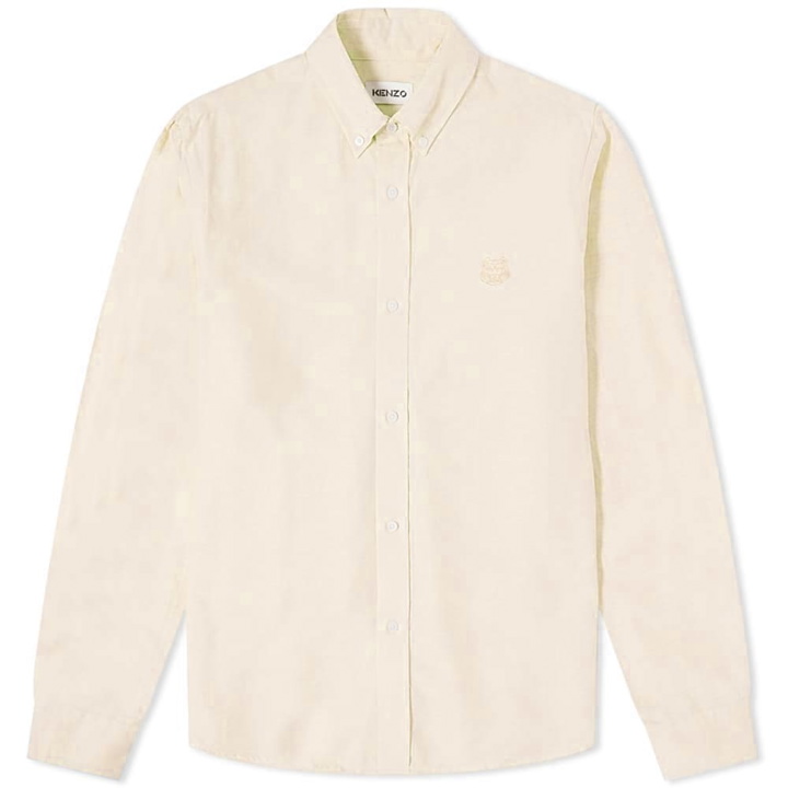 Photo: Kenzo Men's Tiger Crest Oxford Button Down Shirt in Ivory