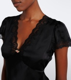 Rixo Karia lace-trimmed satin top