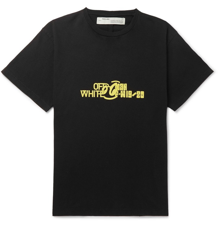 Photo: Off-White - Oversized Printed Cotton-Jersey T-Shirt - Black