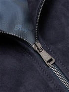 Ralph Lauren Purple label - Torrence Suede Bomber Jacket - Blue