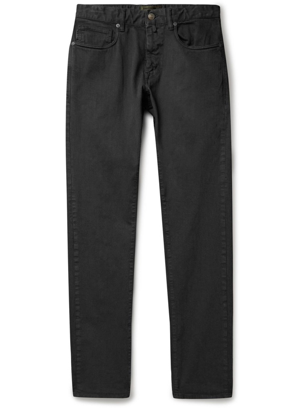 Photo: Incotex - Slim-Fit Stretch-Cotton Twill Trousers - Black