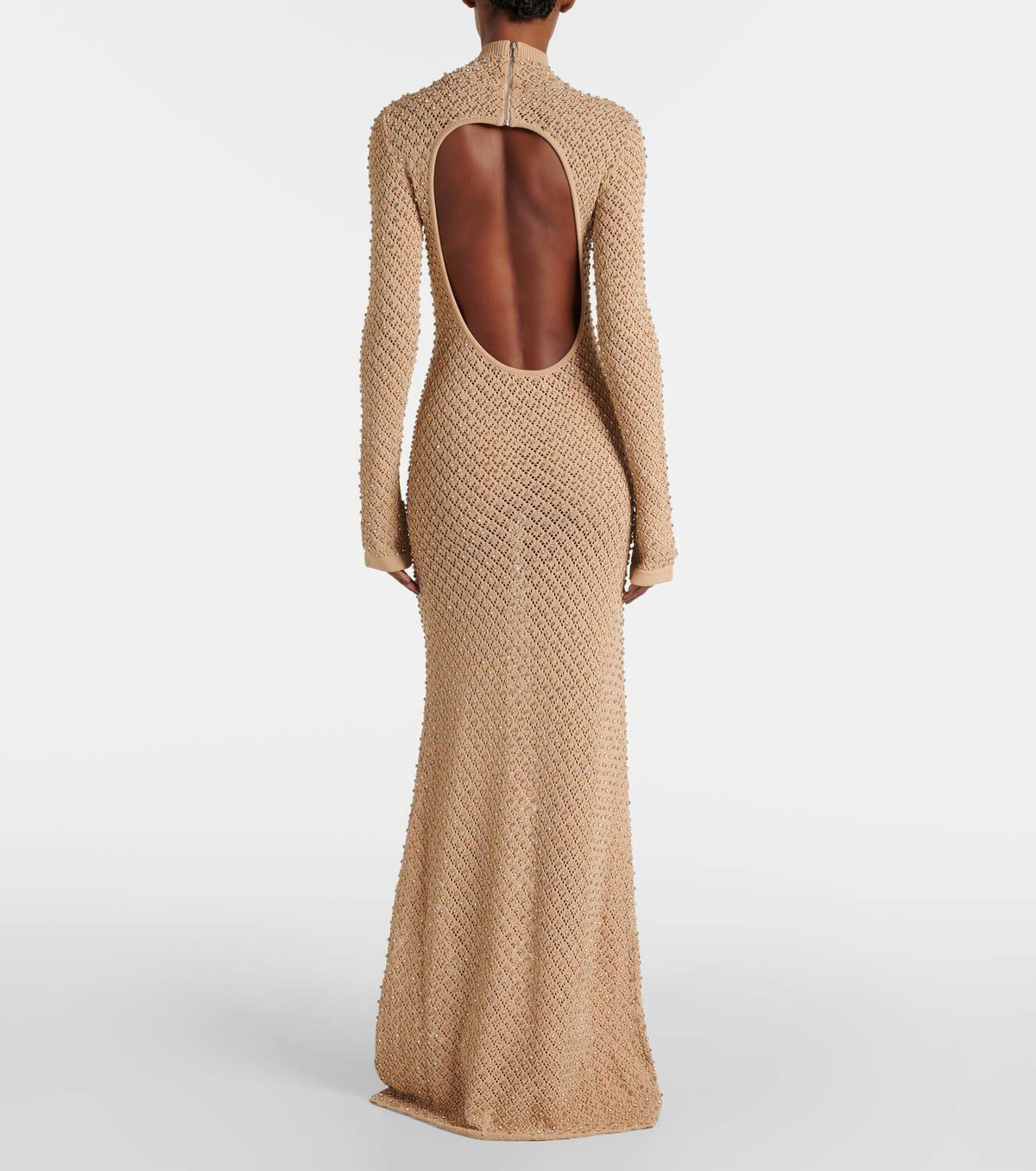 knee length dresses for ladies David Koma Crystal Embroidered Knit Gown in Lilac  Revaia