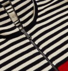 Gucci - Logo-Intarsia Striped Cotton Zip-Up Sweater - Men - Navy