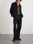 TOM FORD - Piped Silk and Cotton-Blend Piqué Polo Shirt - Brown