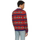 Gucci Red and Navy Striped Bee Sweater