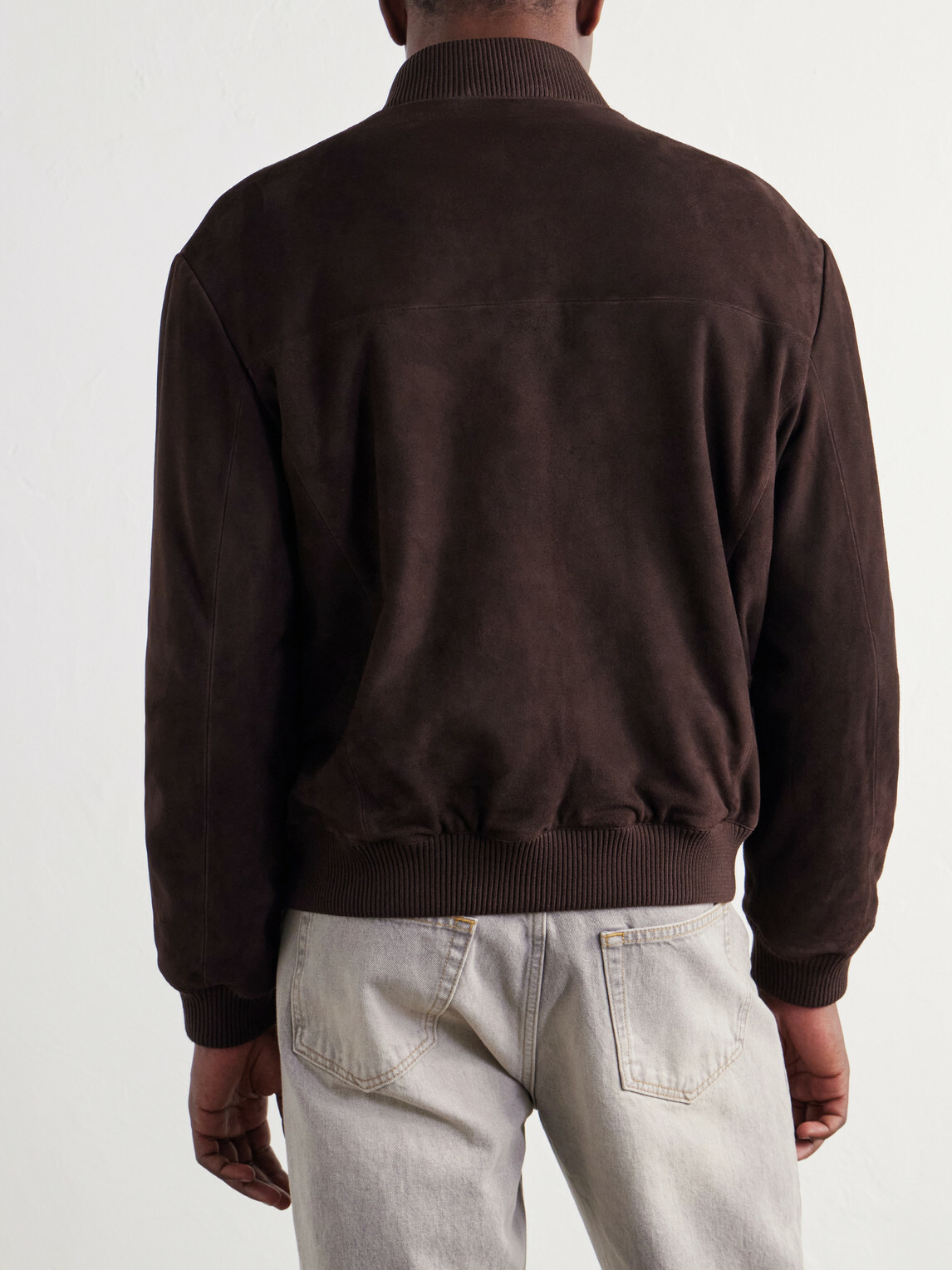 Altea - Suede Blouson Jacket - Brown
