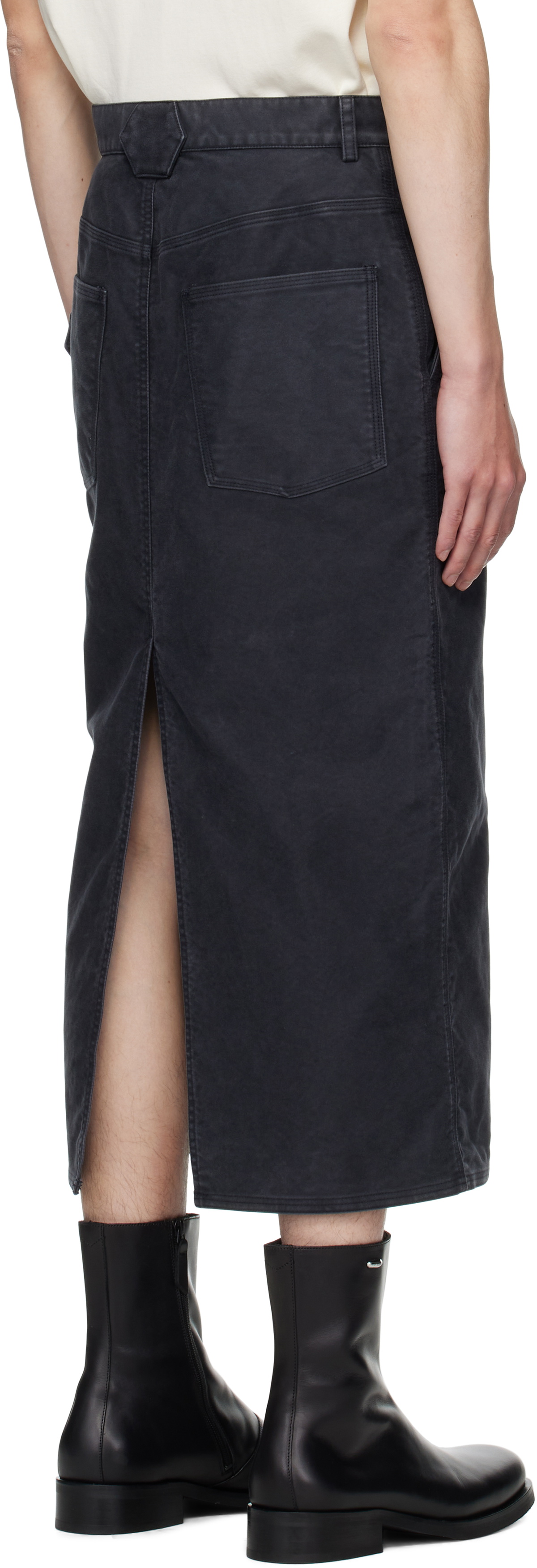 OUAT Black Office Midi Skirt