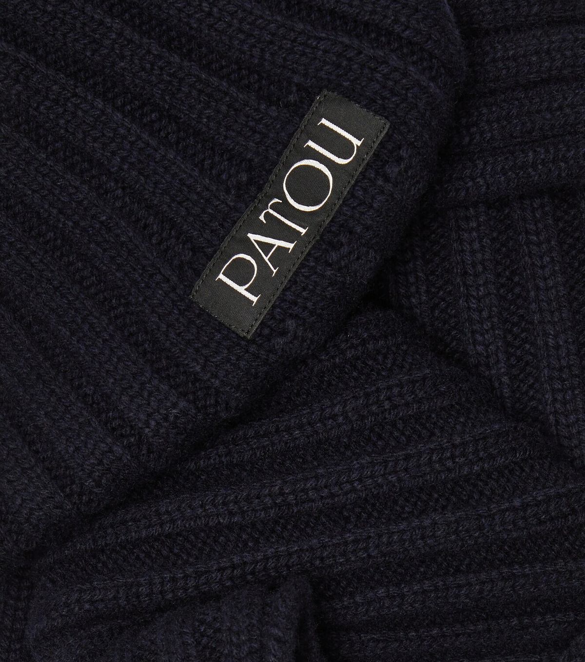 Patou Ribbed-knit wool and cashmere scarf