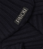 Patou Ribbed-knit wool and cashmere scarf