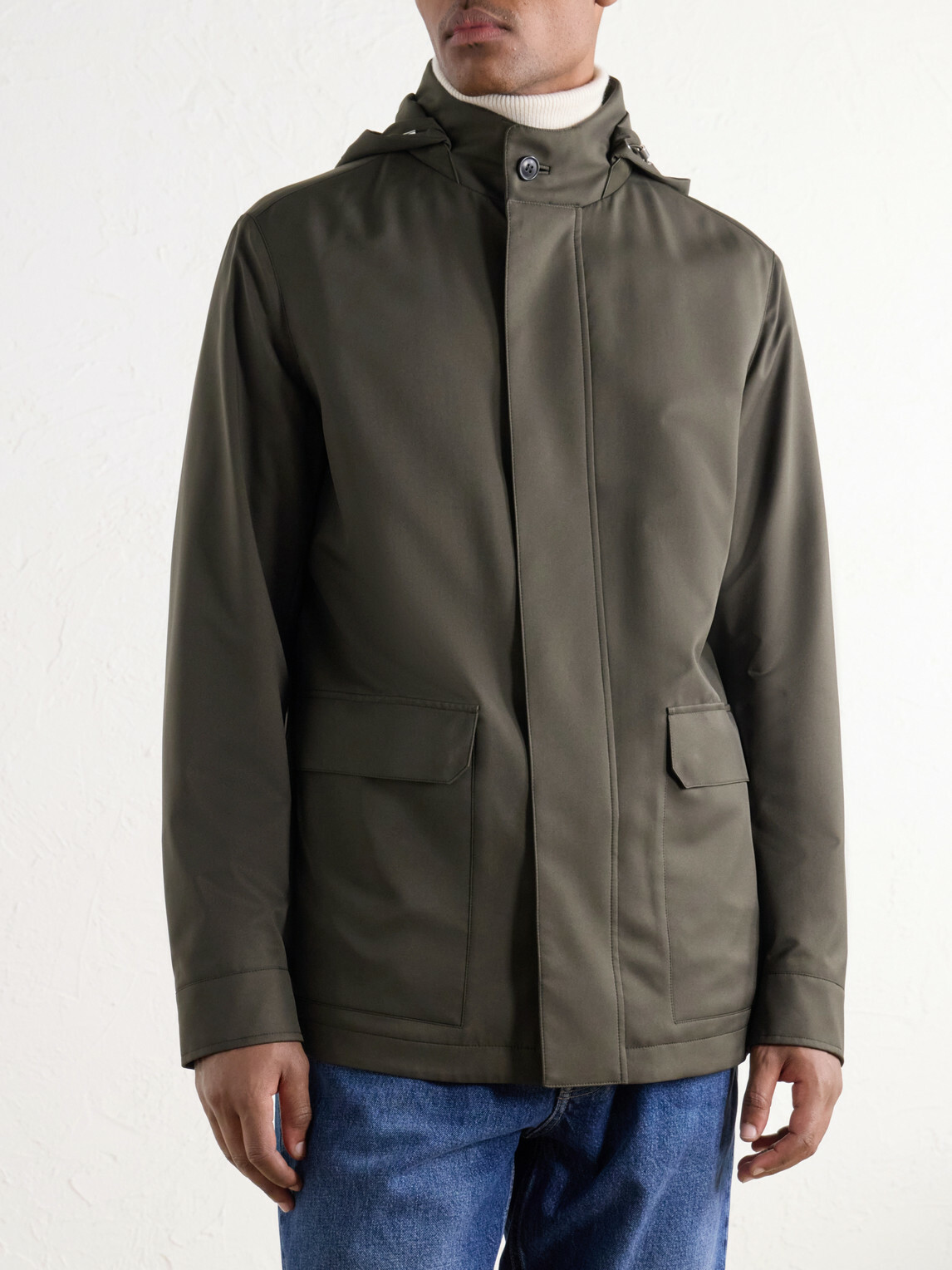 Zegna - Hooded Twill Coat - Green