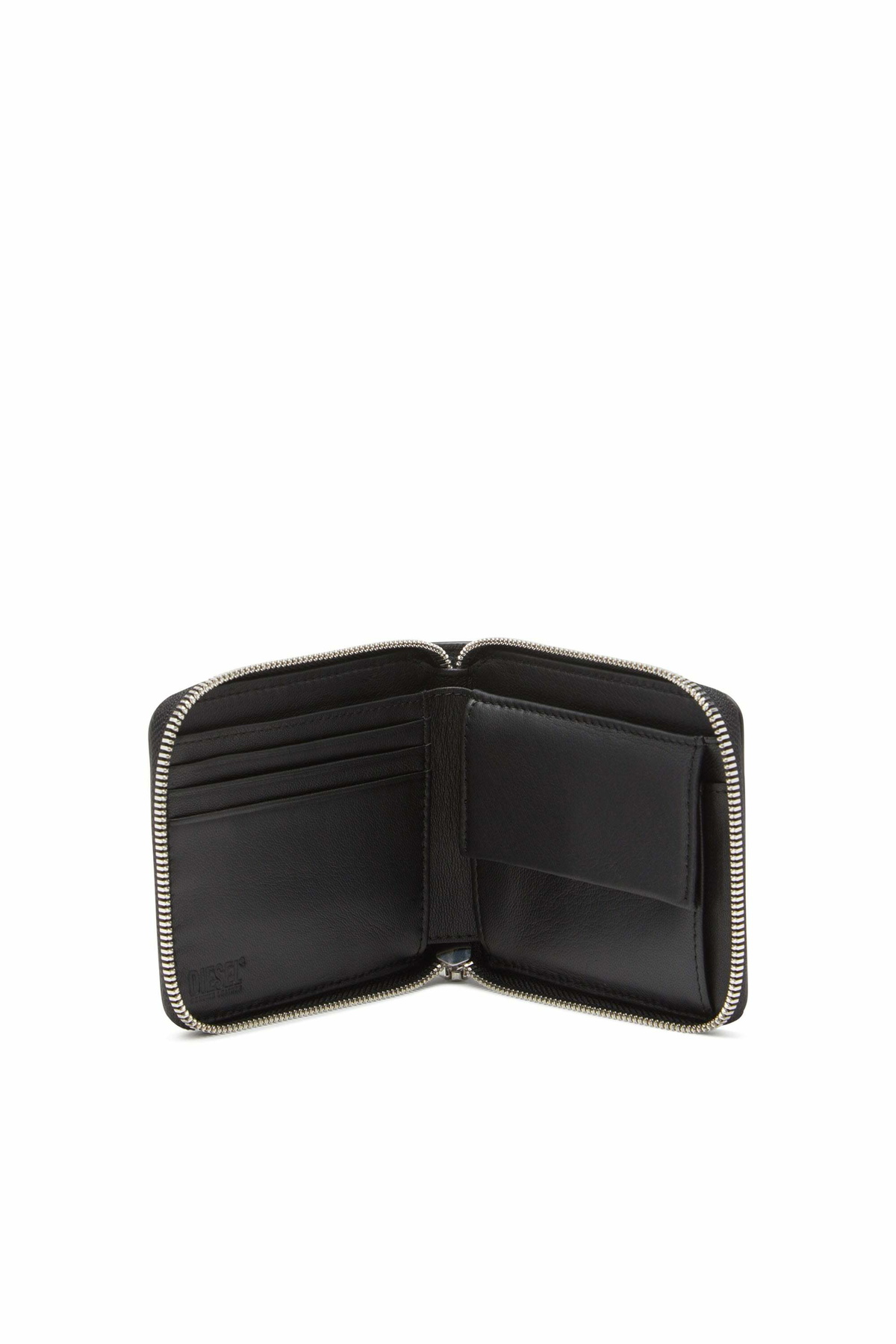 Diesel Leather zip wallet with embossed logo - Small Wallets Mens in Black