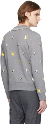 Thom Browne Gray Birds & Bees Sweatshirt