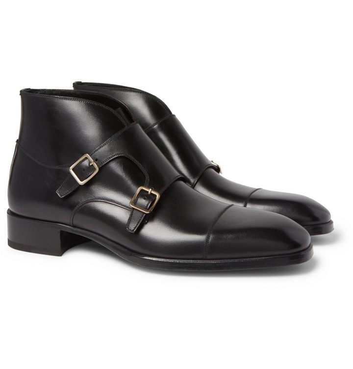Photo: TOM FORD - Sutherland Leather Monk Strap Boots - Black