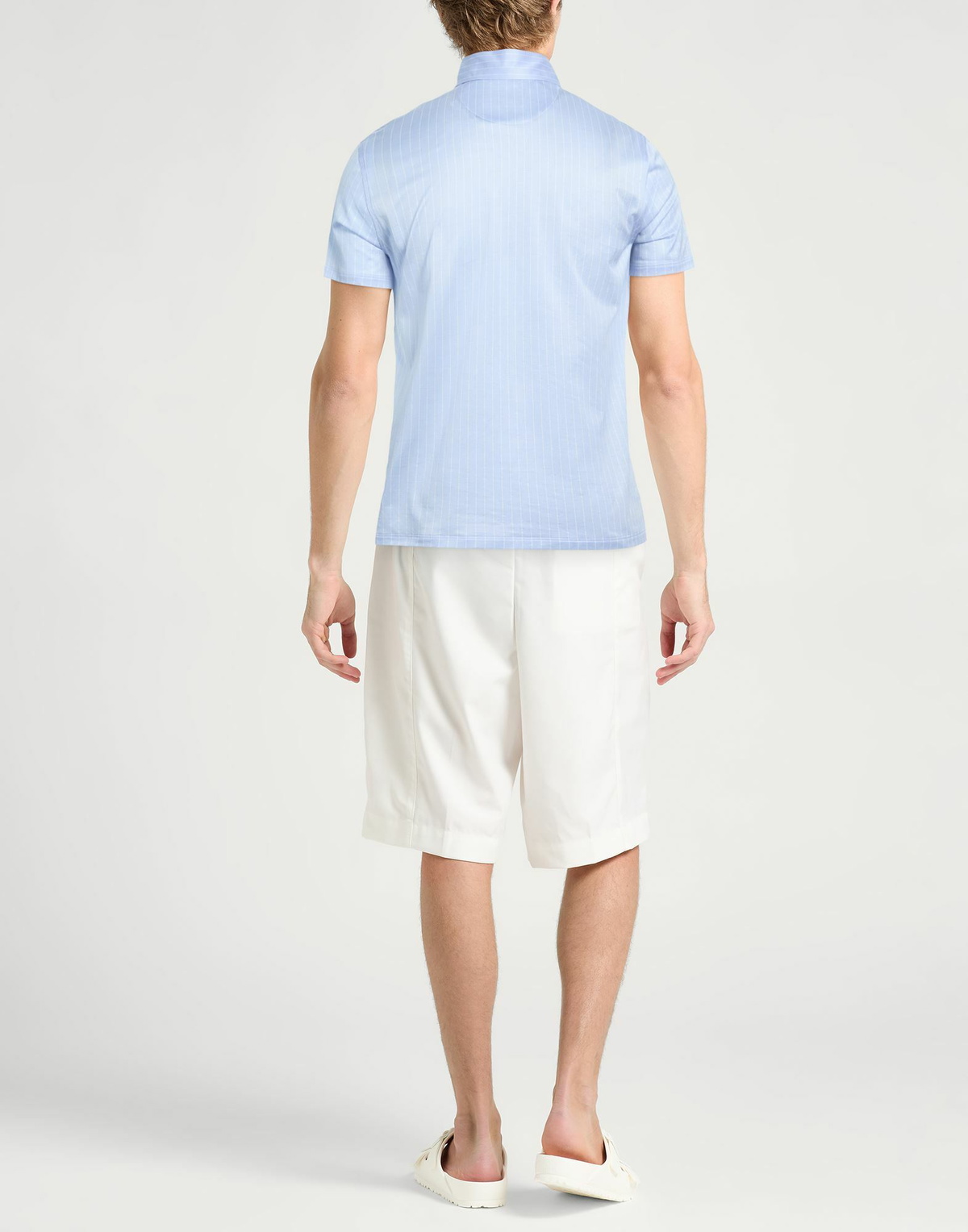 Isaia Mens Polo shirt in Sky blue