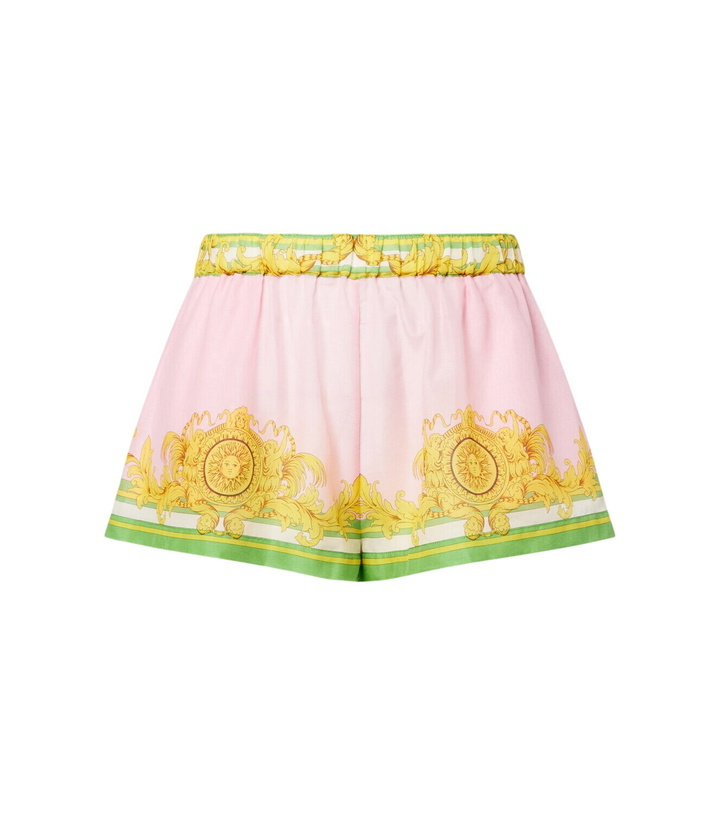 Photo: Versace Printed cotton and silk voile shorts