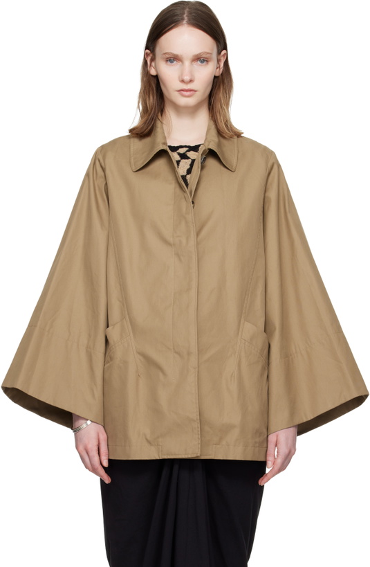 Photo: Dries Van Noten Beige Wide Sleeve Coat