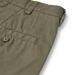 Aspesi - Tapered Garment-Dyed Cotton-Twill Trousers - Green