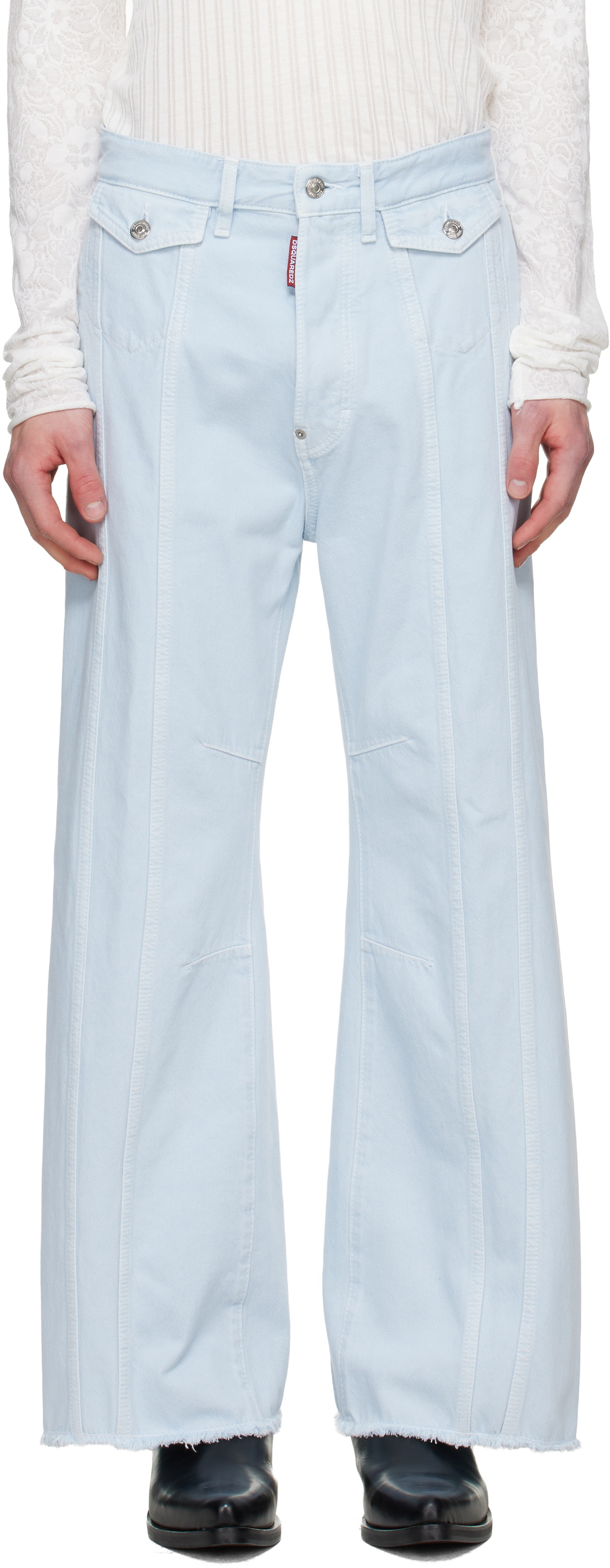 Dsquared2 Powder Wash Zip Skater Jeans Dsquared2
