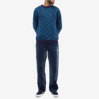 Iggy Men's Drawn Cableknit Jacquard Sweater in Navy
