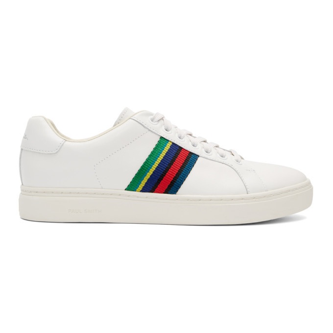 Photo: PS by Paul Smith White Lapin Stripe Sneakers