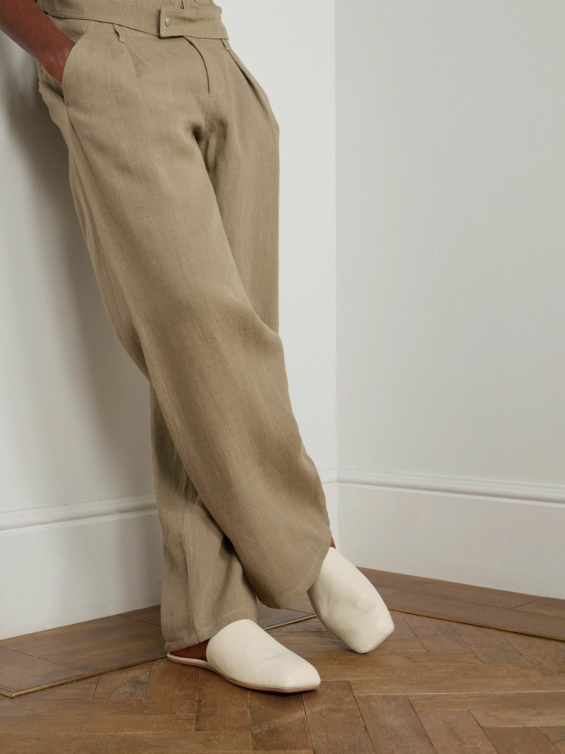 Our Legacy - Emporio Armani Cigarr Leather Slippers - Neutrals