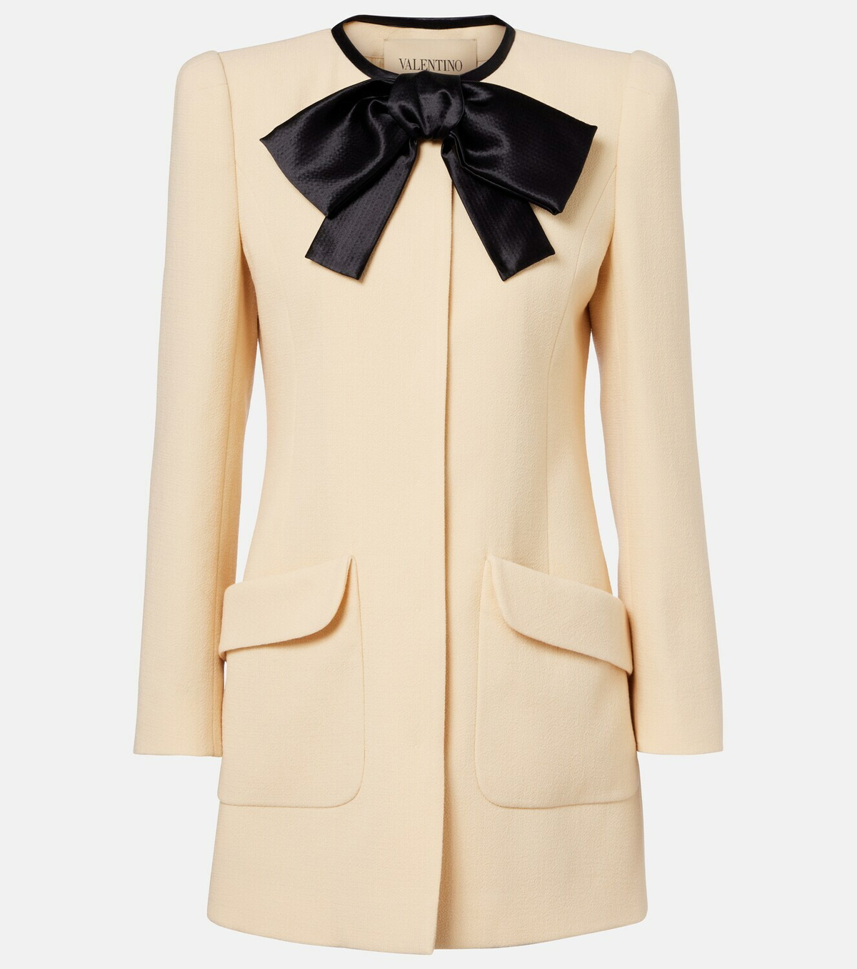 Valentino Tie-neck virgin wool coat