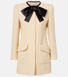 Valentino Tie-neck virgin wool coat