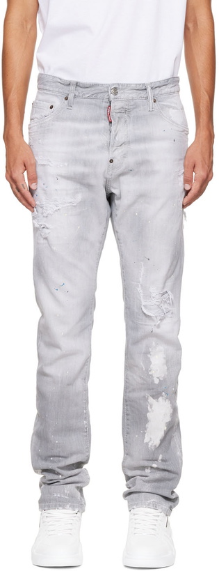 Photo: Dsquared2 Gray Paint Cool Guy Jeans