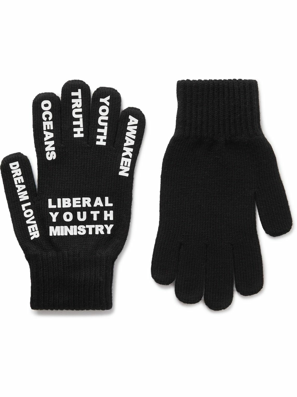 Liberal Youth Ministry - Logo-Appliquéd Stretch-Knit Gloves