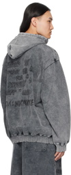 Maison MIHARA YASUHIRO Black Bleached Cat Print Hoodie