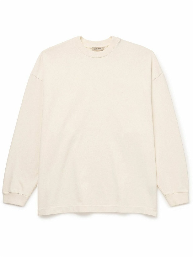 Photo: Fear of God - Oversized Printed Cotton-Jersey Sweatshirt - Neutrals