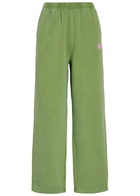 American Vintage Plizzy Logo-print Cotton Sweatpants Light Green