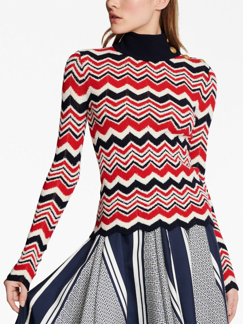 balmain chevron knit dress Balmain Chevron Knit Mini Dress | Red
