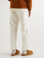 OrSlow - Two Tuck Wide-Leg Pleated Jeans - Neutrals