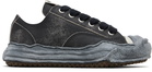 Maison MIHARA YASUHIRO Black 'Hank' OG Sole Shrink Leather Low-Top Sneakers