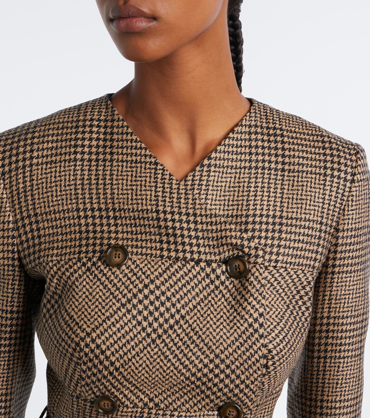 Emilia Wickstead Gilliane houndstooth wool-blend blazer dress
