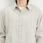 Ranra Men's Stripy Classic Shirt in Rigati Putty/Blue
