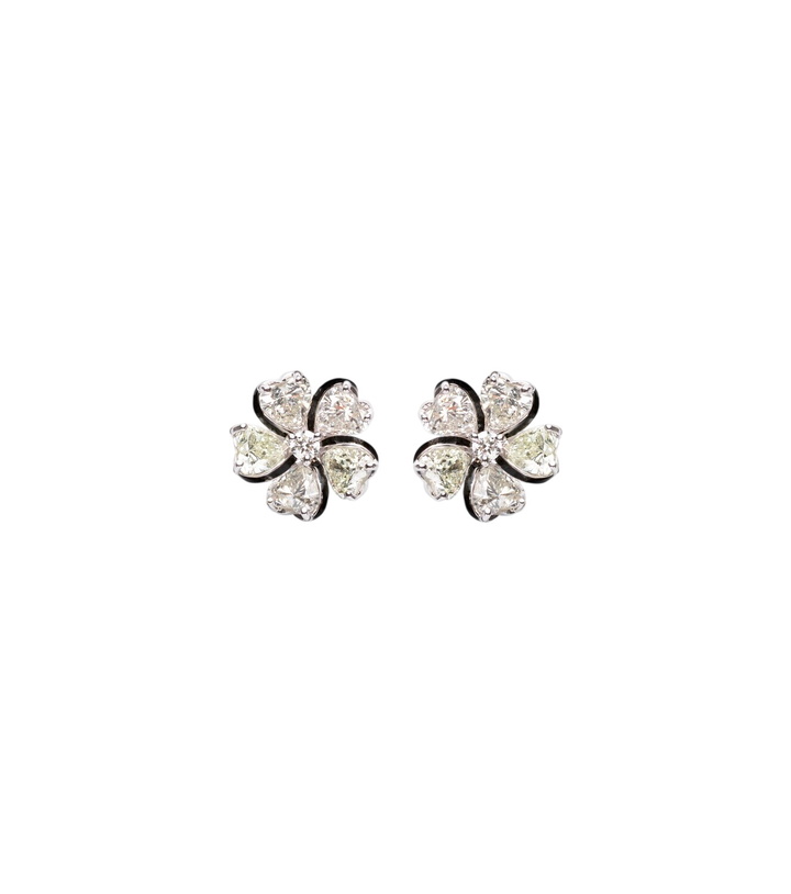 Photo: Kamyen Love Petals 18kt white gold earrings with diamonds