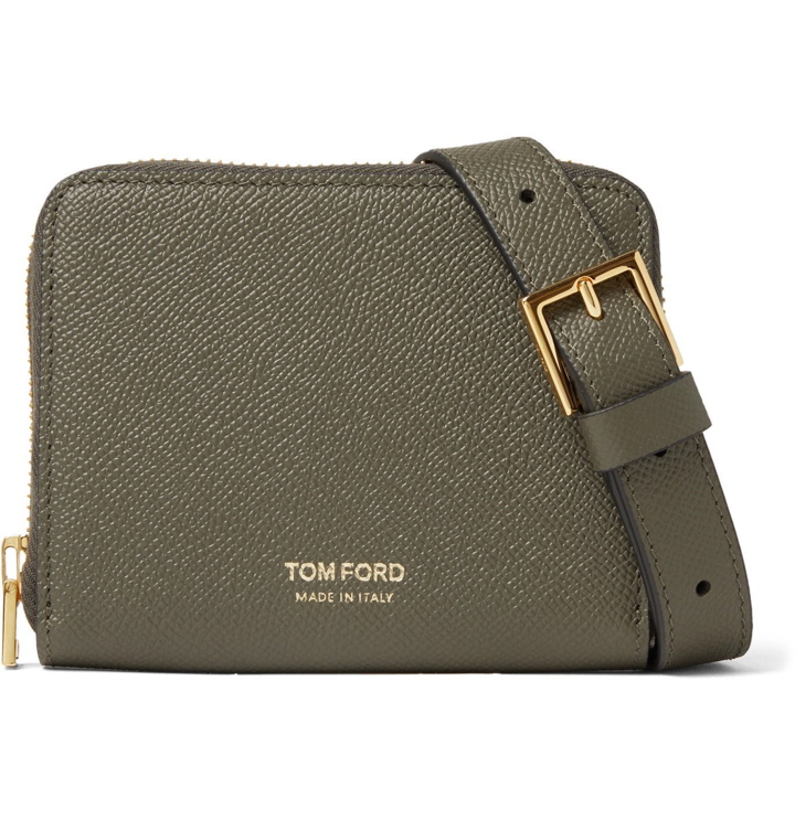 Photo: TOM FORD - Full-Grain Leather Zip-Around Wallet with Lanyard - Green