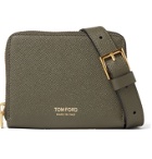 TOM FORD - Full-Grain Leather Zip-Around Wallet with Lanyard - Green