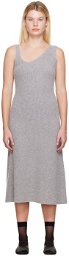 LVIR Gray Asymmetric Midi Dress